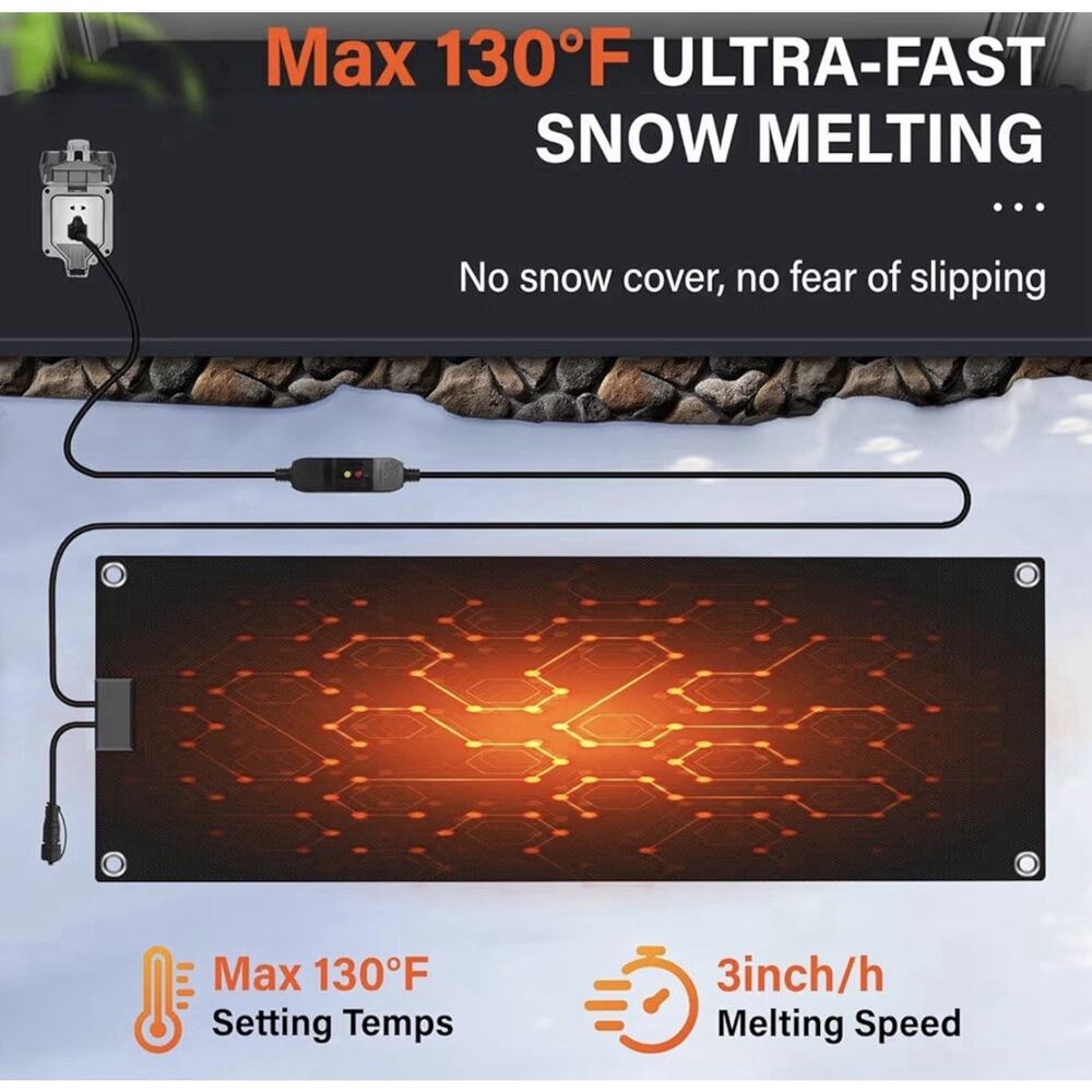 10x30 Heated Snow Melting Mat Outdoor Walkway Step Ice Melt Pad Waterproof - Picture 7 of 10